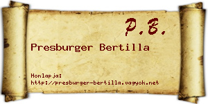 Presburger Bertilla névjegykártya